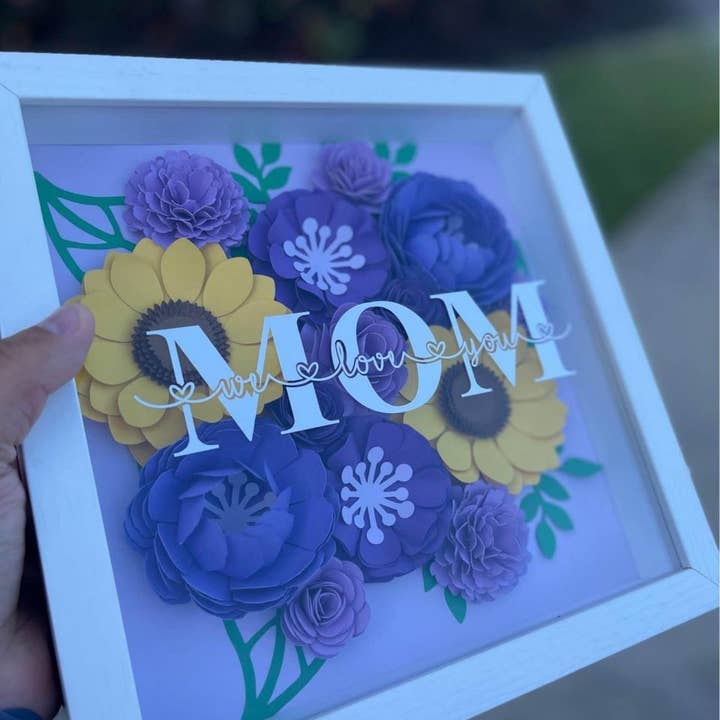 Rose Magnolias - Wholesale Decorative tabletop object - Gaden Mom- I love you Shadowbox2