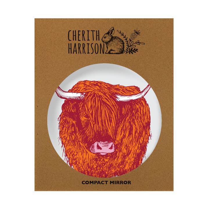 Cherith Harrison Trusty Highland Cow Kompaktspiegel für den Großhandel von Parkwood Springs