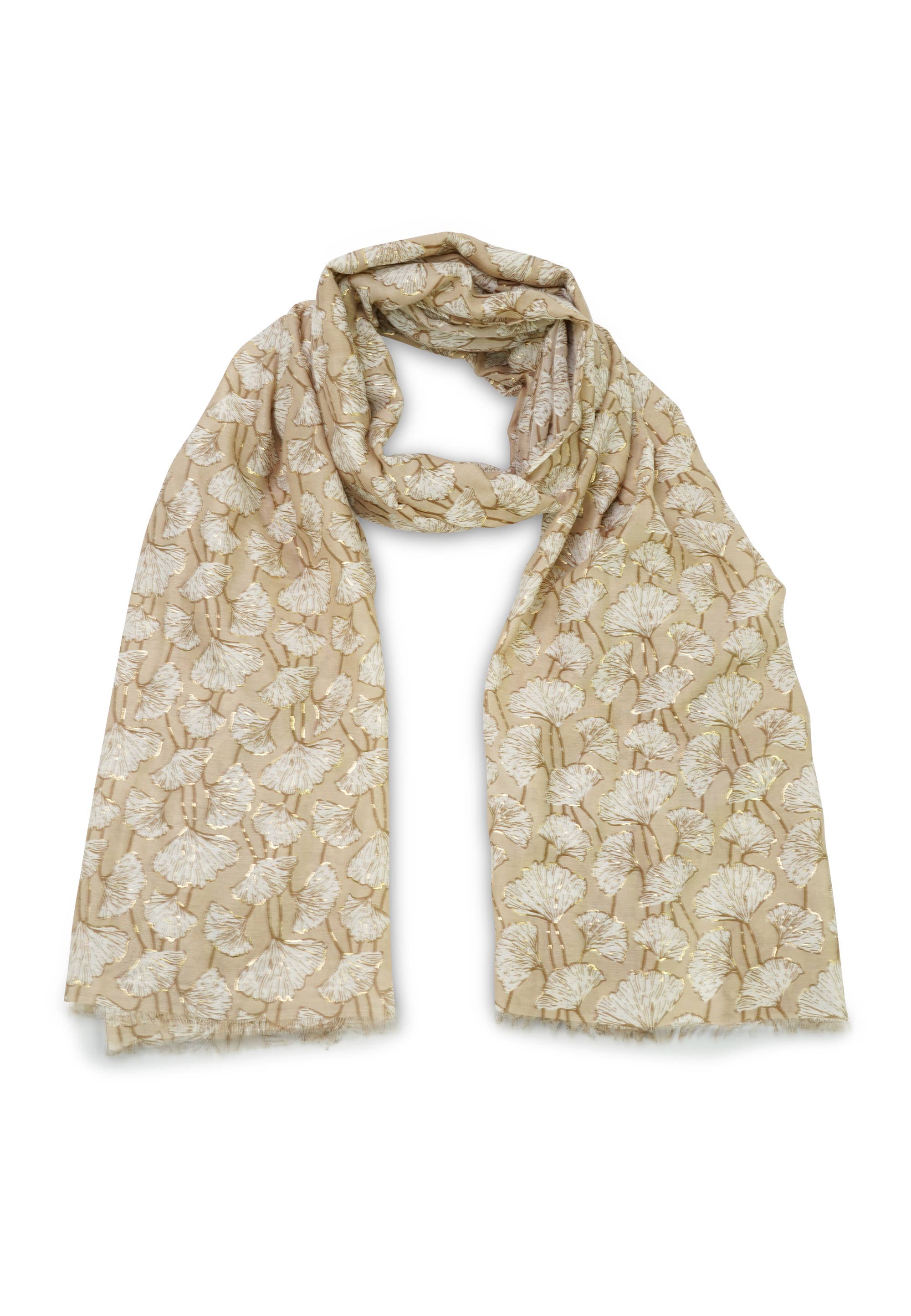 HJS – wholesale Scarf – Women's – Printed scarf 'CLOVER' - made of viscose with golden print8