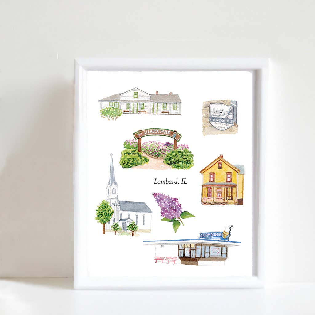 Kathryn Voss Design - Wholesale Art Print - Lombard Historic Landmarks Art Print2