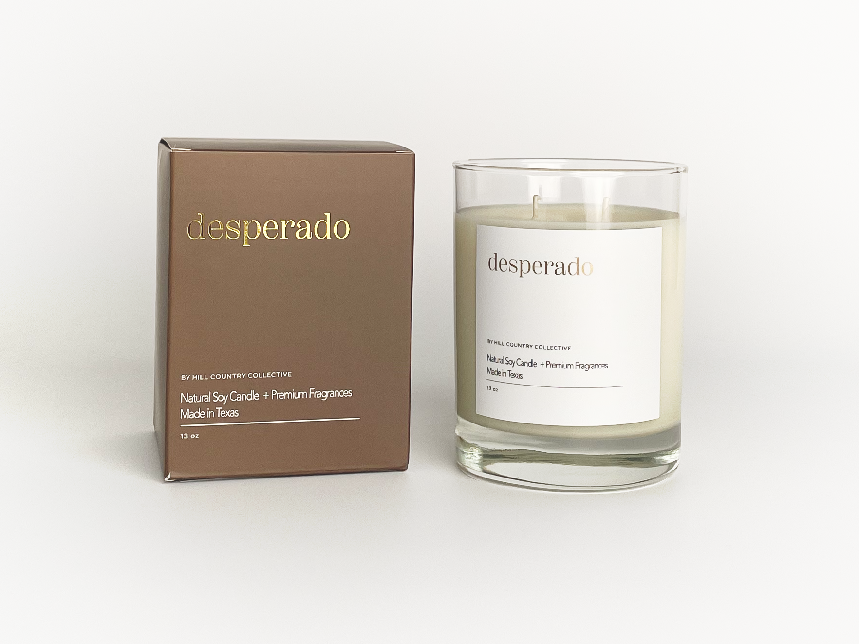 Hill Country Collective - Wholesale Jar/Filled Candle - Desperado | Leather + Tobacco | Elevated Soy Candle, 11oz1