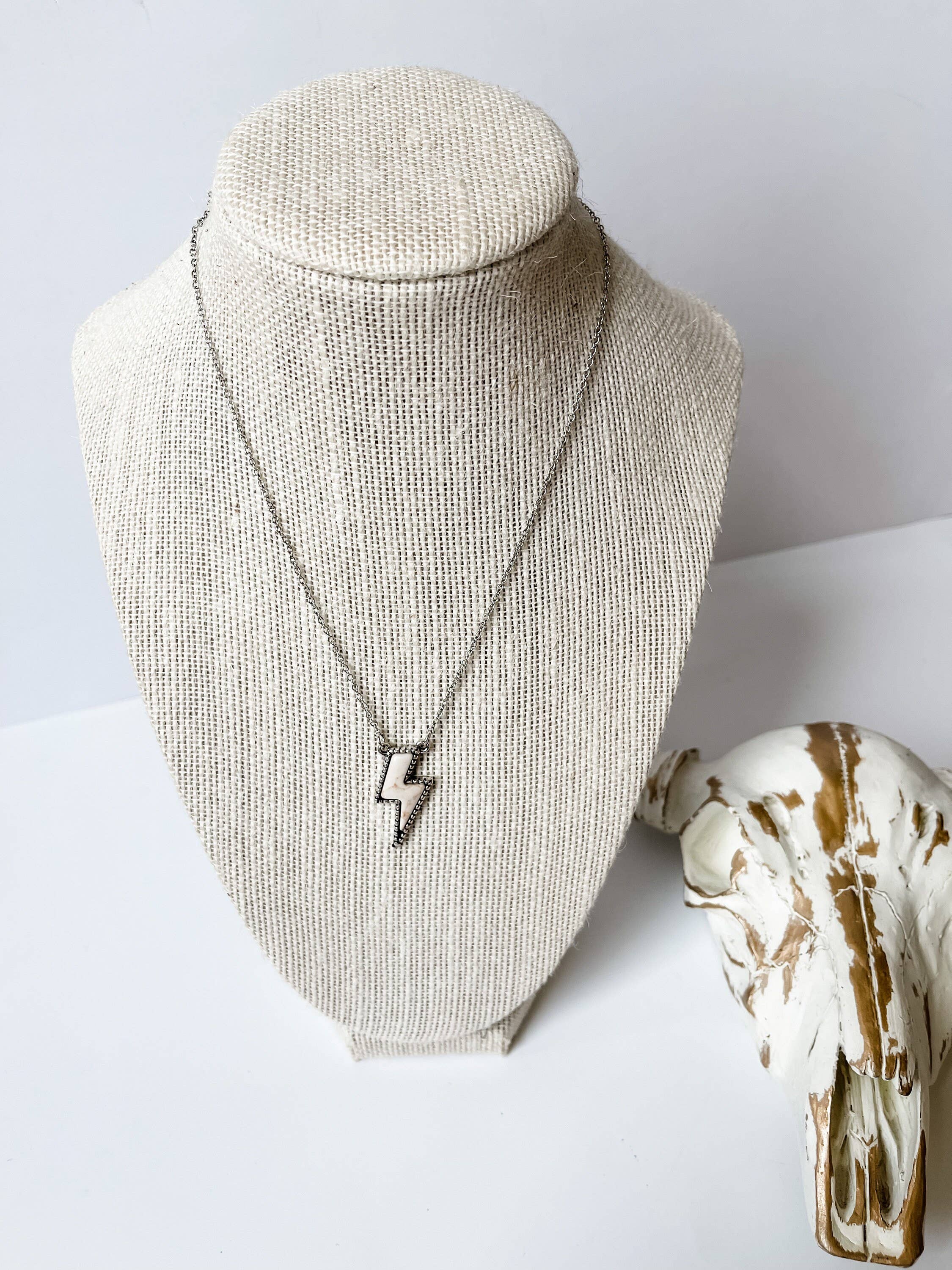 Boho Ranch Shop - Wholesale Pendant/Charm Necklace - Western Lightning Bolt Thunderbolt Necklace0