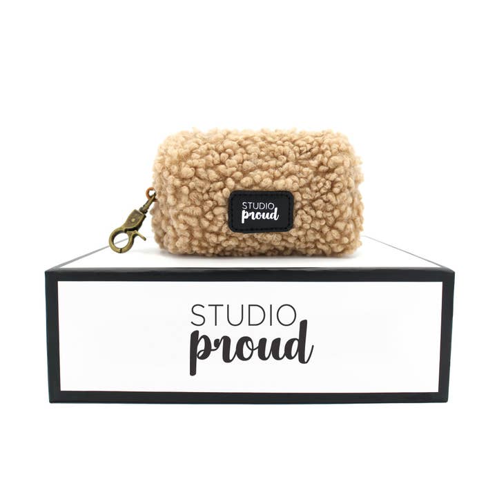 Dispenser para sacos de cocô Teddy marrom por atacado de Studio Proud