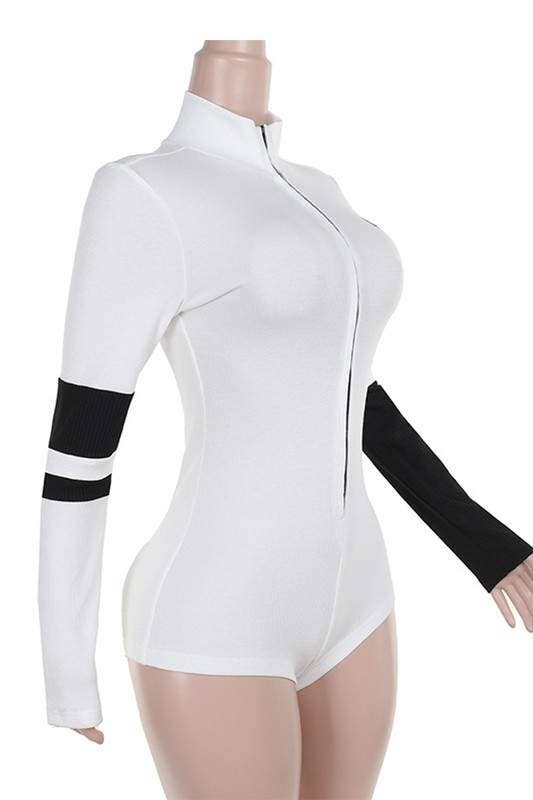 WHITE mock neck long sleeve rompers for wholesale on Faire8