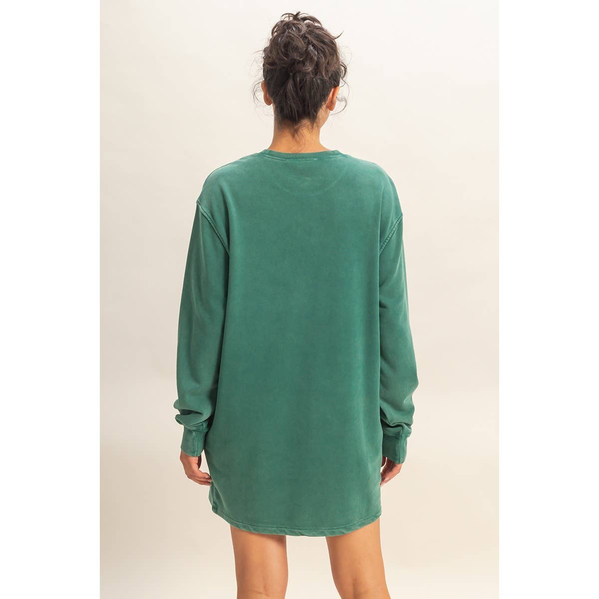 Double Zero - Venta al por mayor Vestido - Mujer - Vestido sudadera mini de gran tamaño lavado mineral14
