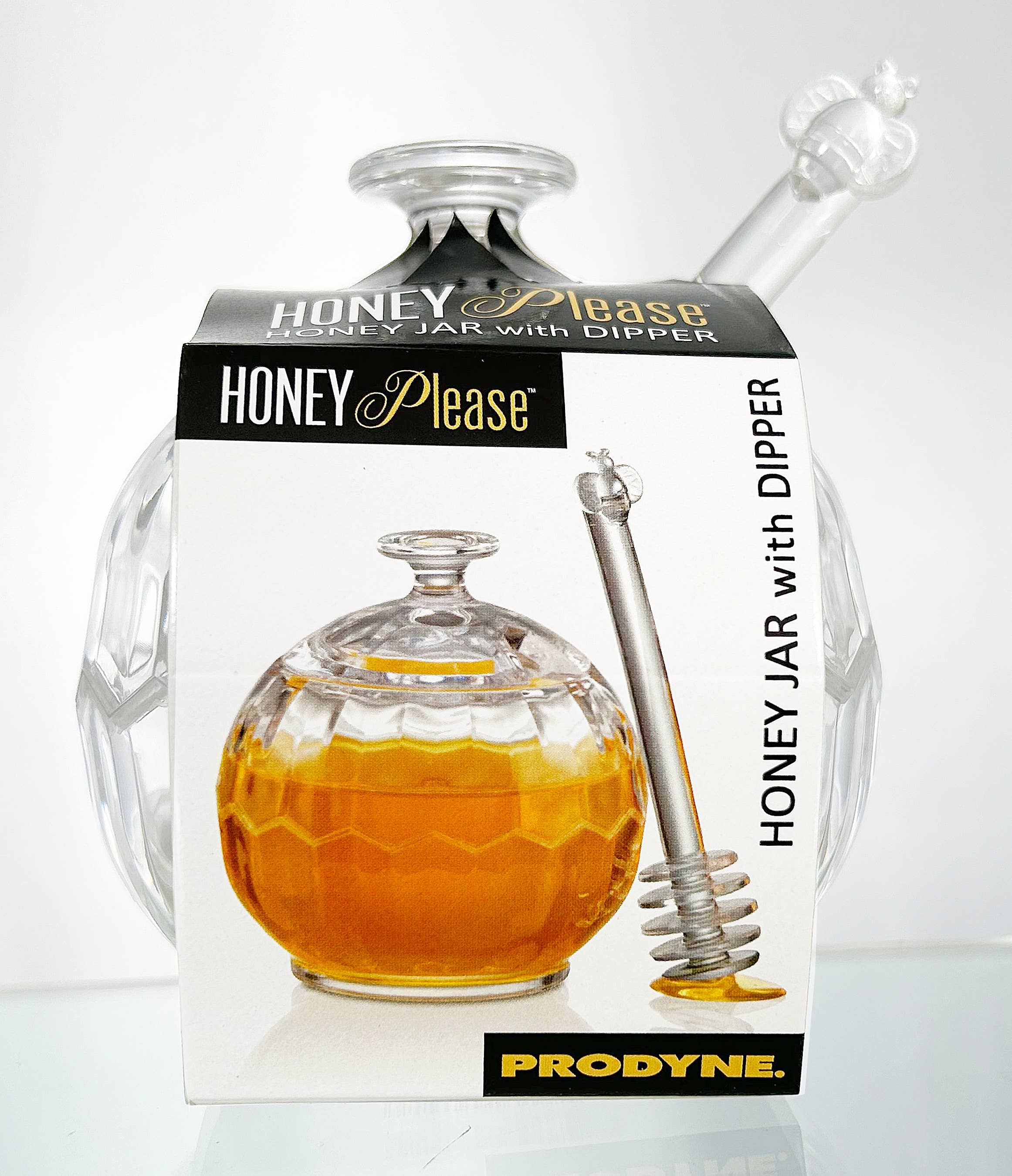 Prodyne - Wholesale Honey Pot - Honey Please™ Acrylic Honey Jar With Dipper Retail Sleeve