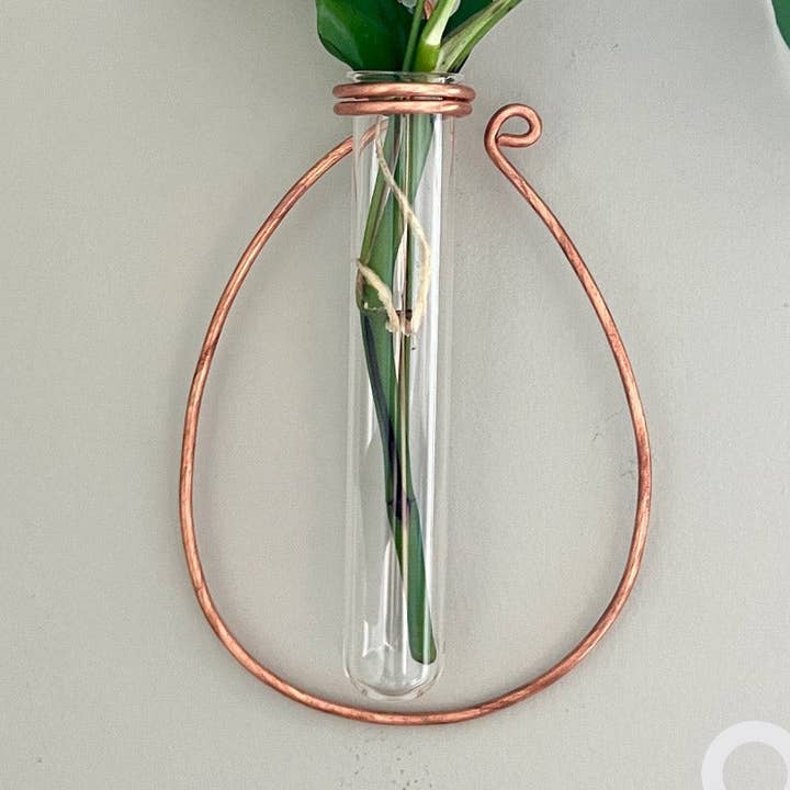 Copper Oval Propagation Wall Vase, Hanging Propagation Station for wholesale by On Ya Garden