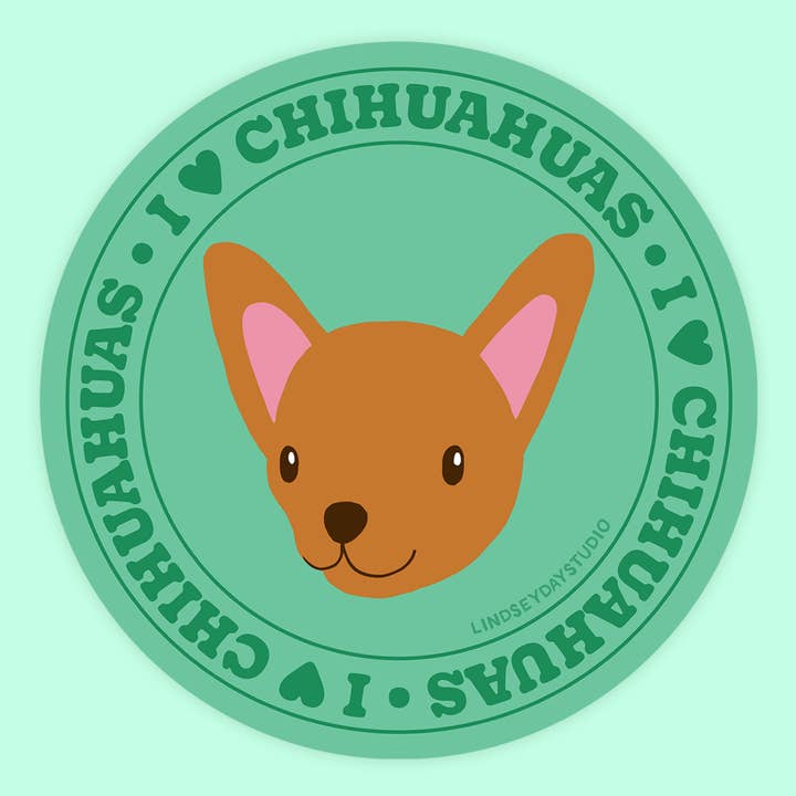 Chihuahua-Hund-Aufkleber, Haustier-Aufkleber (Kopie) für den Großhandel von Lindsey Day Studio