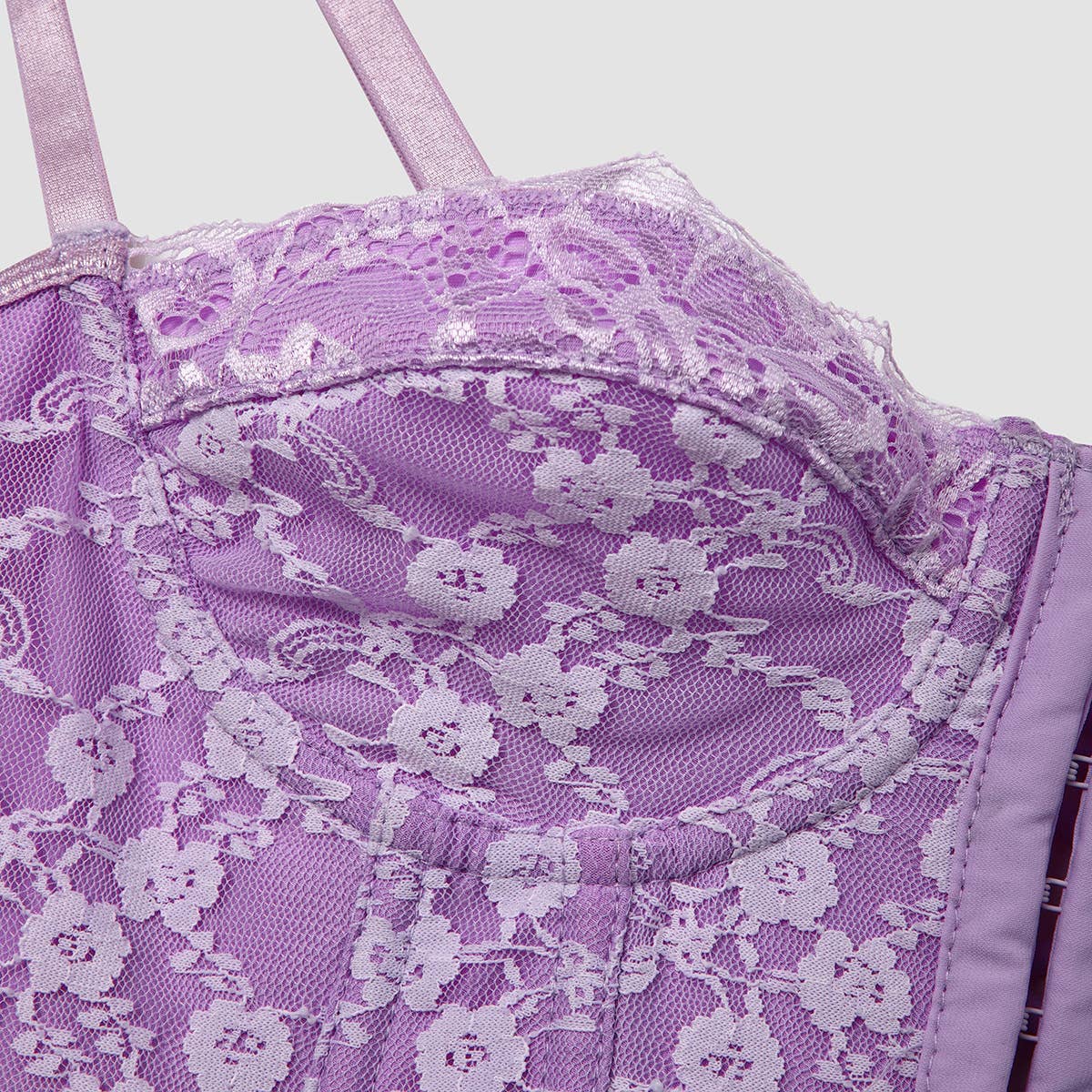 HIDDENBRAND - Wholesale Corset - Women's - Lace-Up Back Pink Lacy Corset29