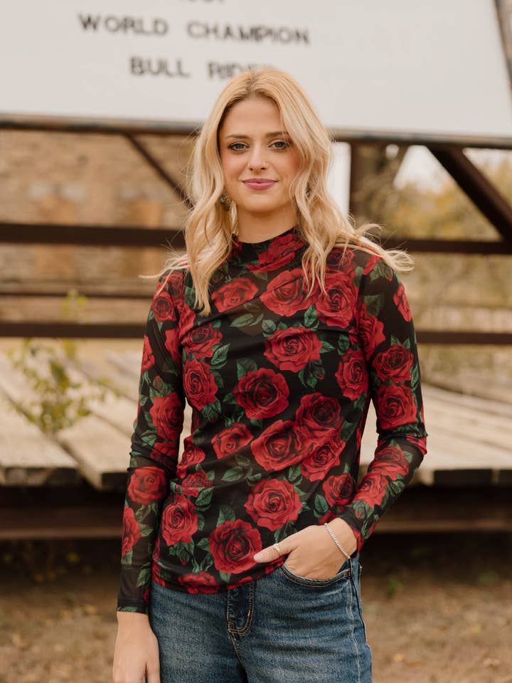 Sterling Kreek - Vendita all'ingrosso Camicetta - Donna - Top a Rete Rosa del Mio Cuore5