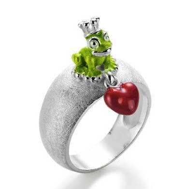 Anillo Green Froggy en plata con acabado a fuego para venta al por mayor de Heartbreaker designd by Drachenfels