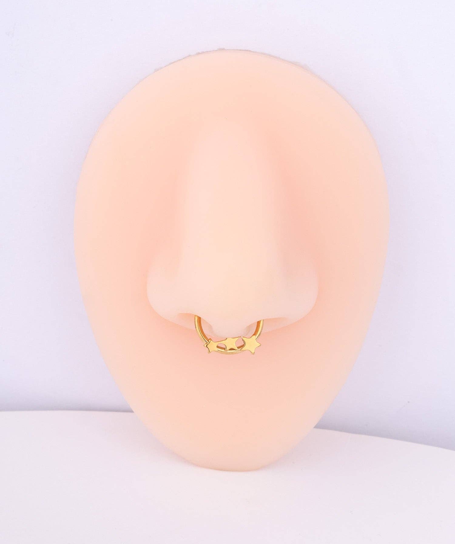 oumo jewelry - Wholesale Single Earring - Titanium Trio Star Clicker Hoop1