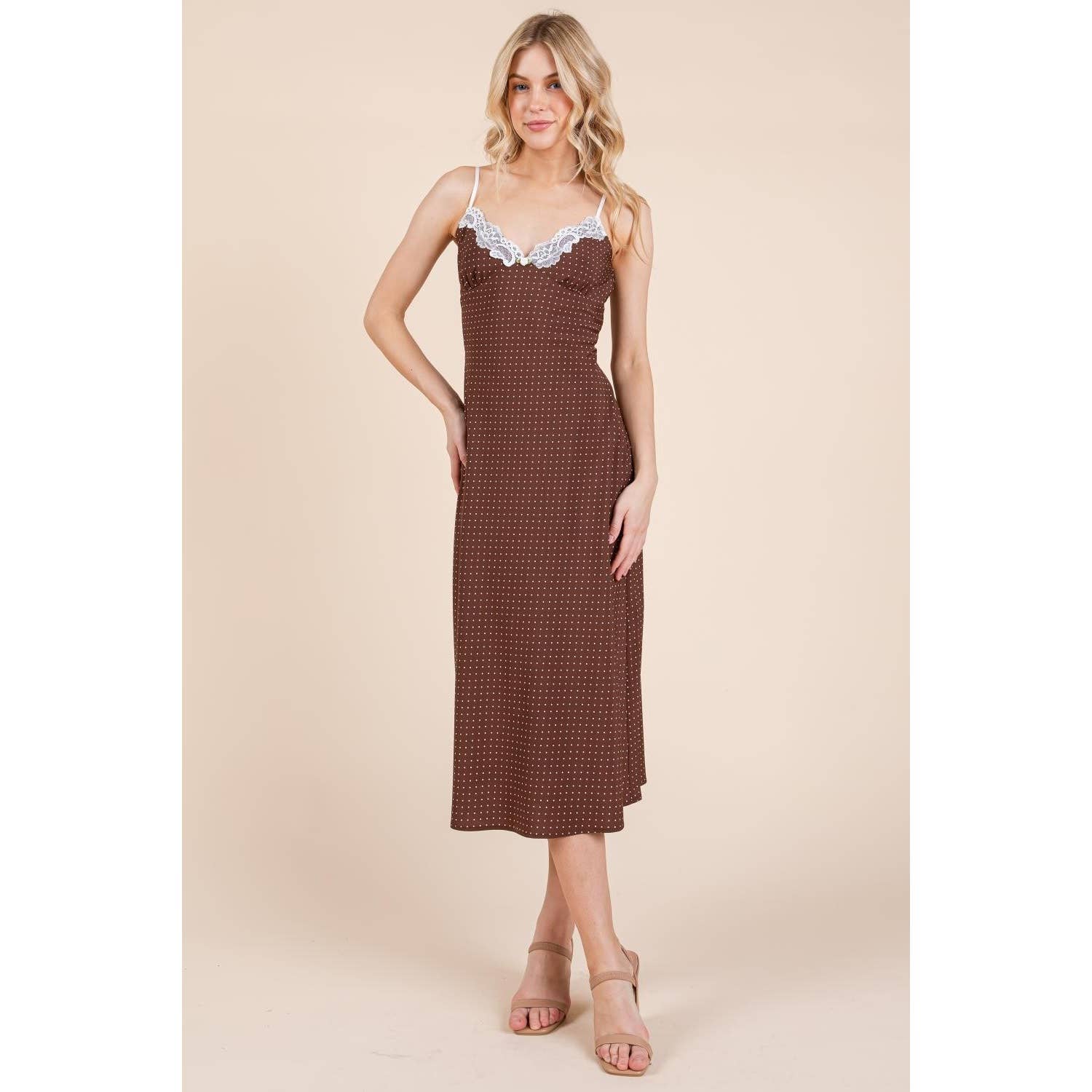 Honey Mango - Wholesale Dress - Women's - Polka dot midi dress15