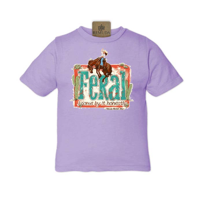 Feral, I Come By It Honestly - Girls Toddler Western Tee for wholesale by Remuda Western Wear