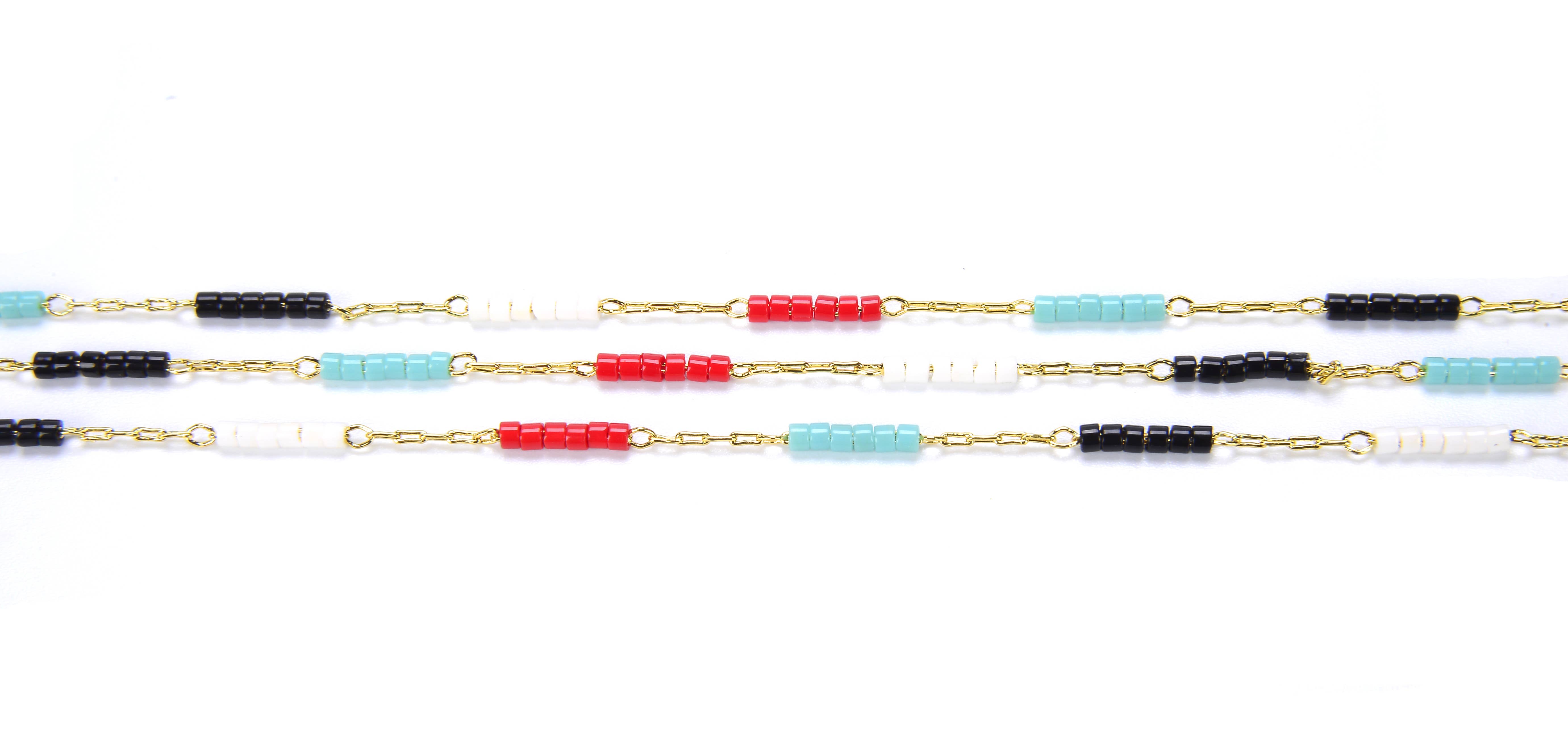 Beads Creation - Wholesale Beads - Japanese Seed Bead Crystal Beaded Chain by Foot, CH0530