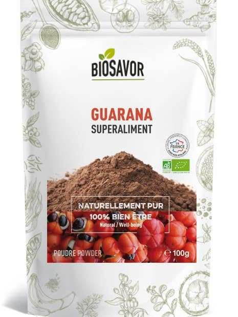 Guarana Bio en Poudre 100 g pour la vente par BioSavor