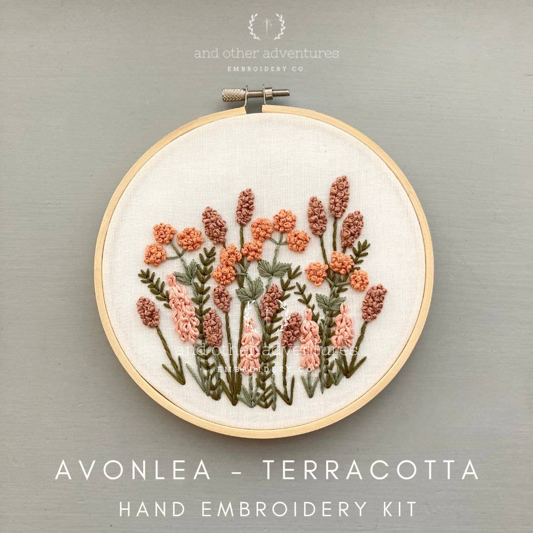 And Other Adventures Embroidery Co - Wholesale Embroidery/Cross Stitch Supplies - Embroidery Kit  - Avonlea in Terracotta3