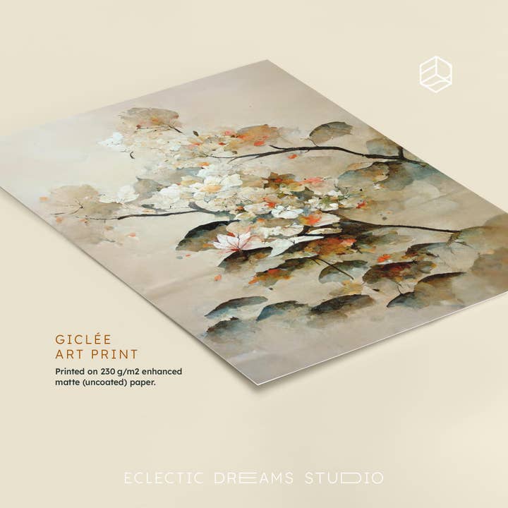Eclectic Dreams Studio - Wholesale Art Print - Sakura Bloom Wall Art – Japandi Botanical Print – Wabi Sabi 1