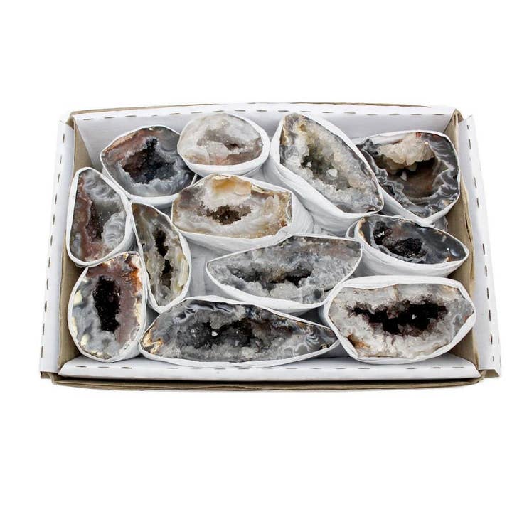 Rock Paradise - Wholesale Spiritual Stone/Crystal - Natural Geode From Brazil Wholesale Crystals Flat Box Minera