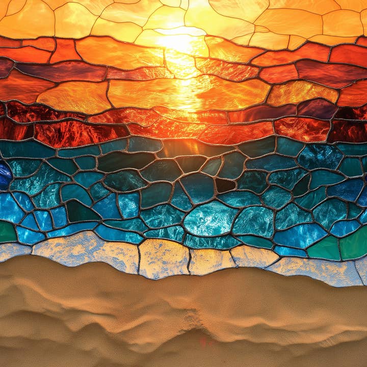 Trippy Puzzle Co - Wholesale Puzzle - Adult - Crystal Coast Stained Glass Classic Jigsaw Puzzle 1000PC