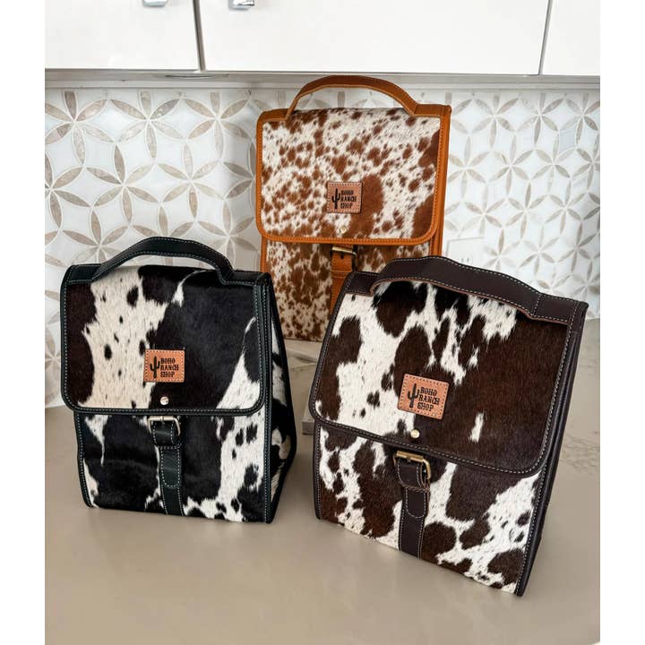 Boho Ranch Shop - Wholesale Lunch Bag/Box - COWHIDE LUNCH BAG - Genuine Hair On cowhide | Leather 2