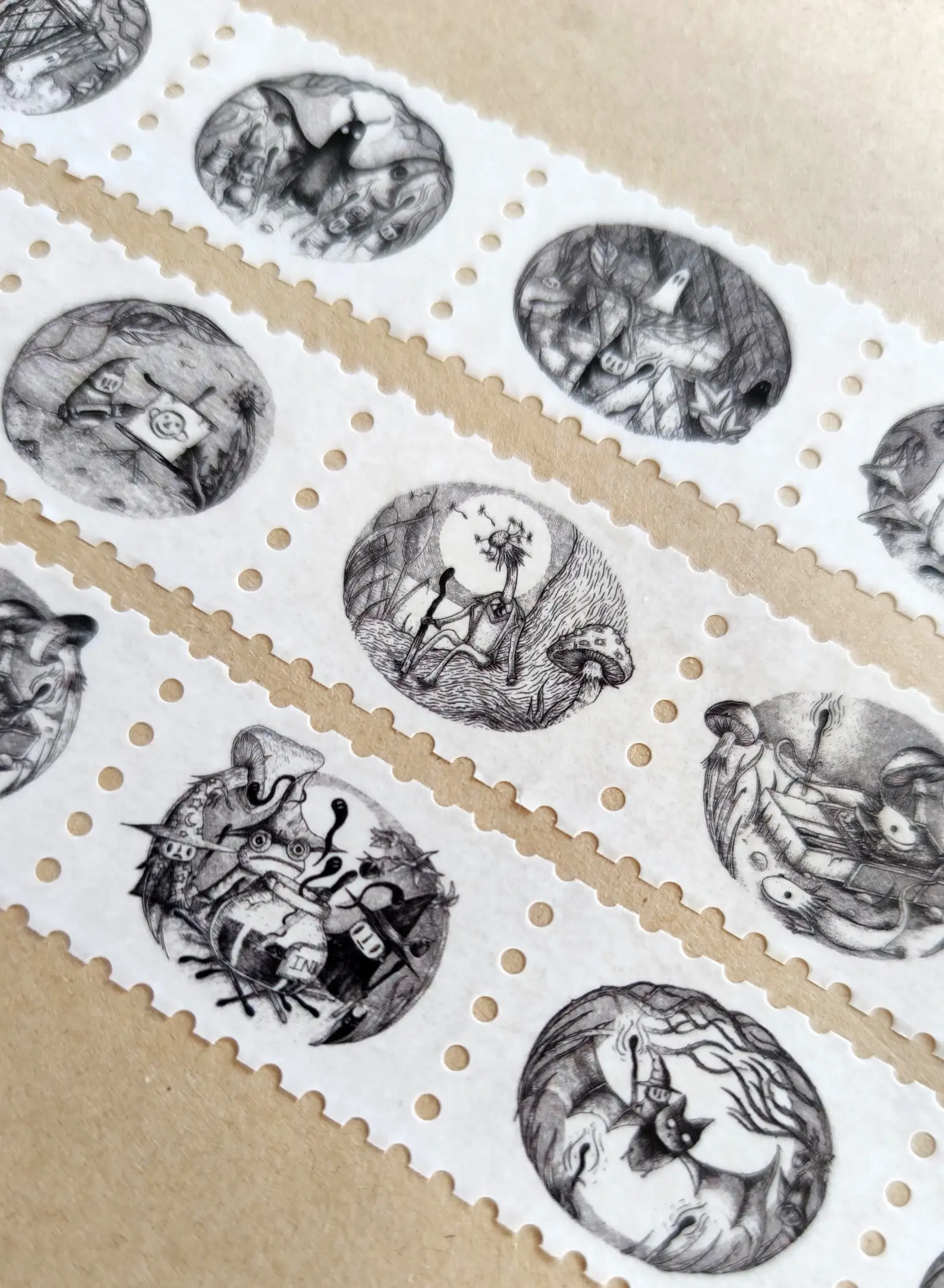 Jon Turner Illustration - Wholesale Washi Tape - Matchsticks Miniatures Fantasy Art Stamp Washi Tape6