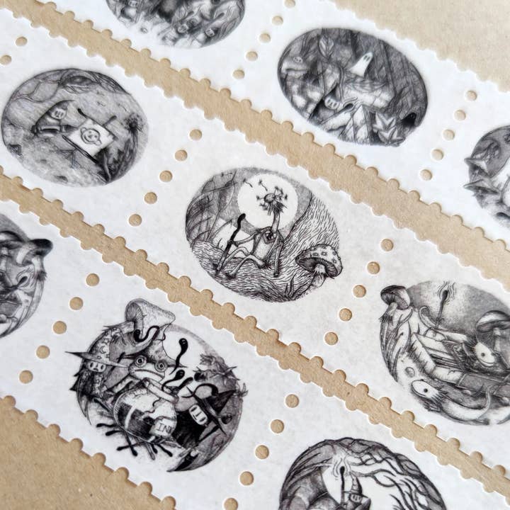 Jon Turner Illustration - Wholesale Washi Tape - Matchsticks Miniatures Fantasy Art Stamp Washi Tape6