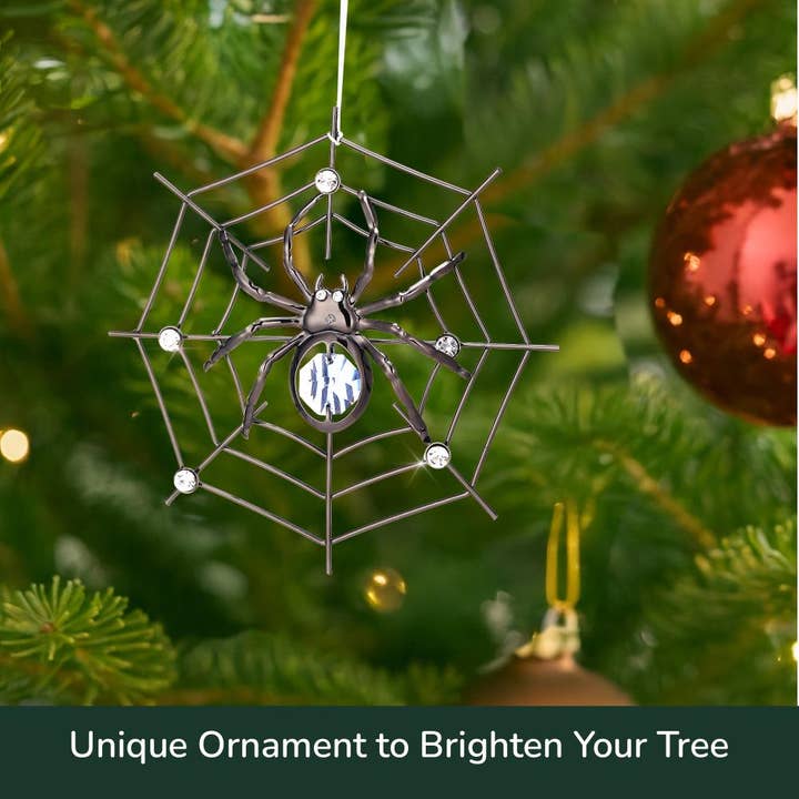 Matashi - Wholesale Ornament - Matashi Black Spider Ornament with Crystal Accents6