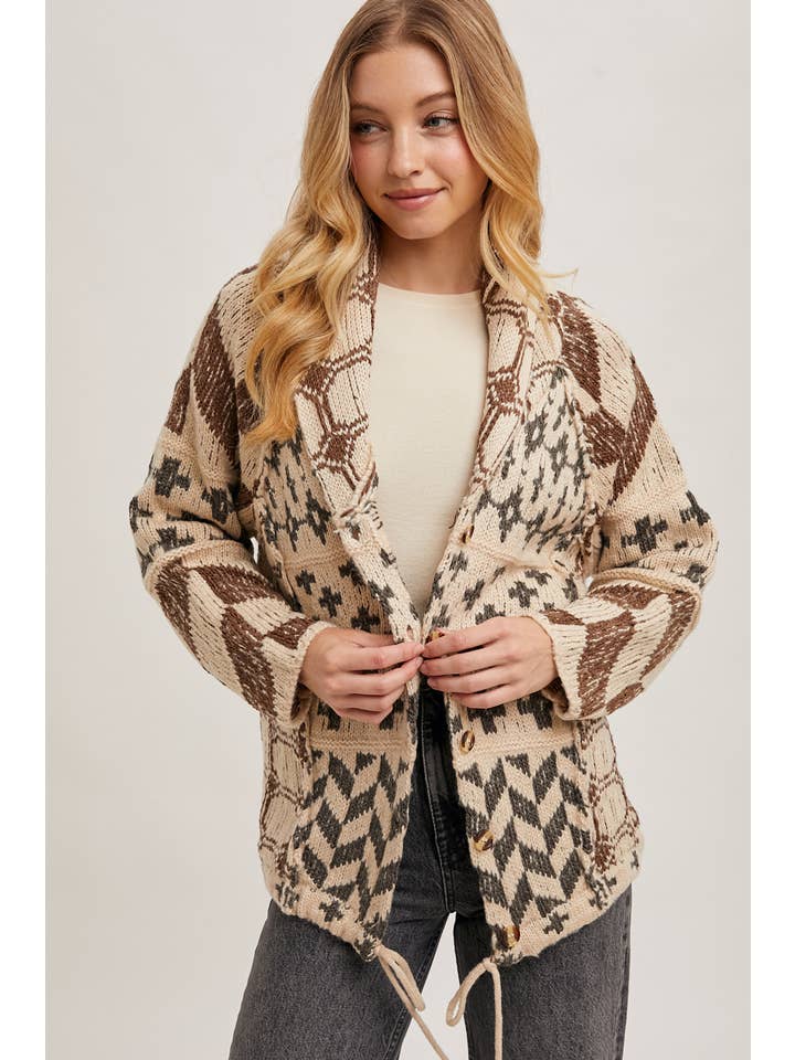 Peace Love Line - Wholesale Cardigan - Women's - PL4304 - BUTTON DOWN KNIT SWEATER CARDIGAN1