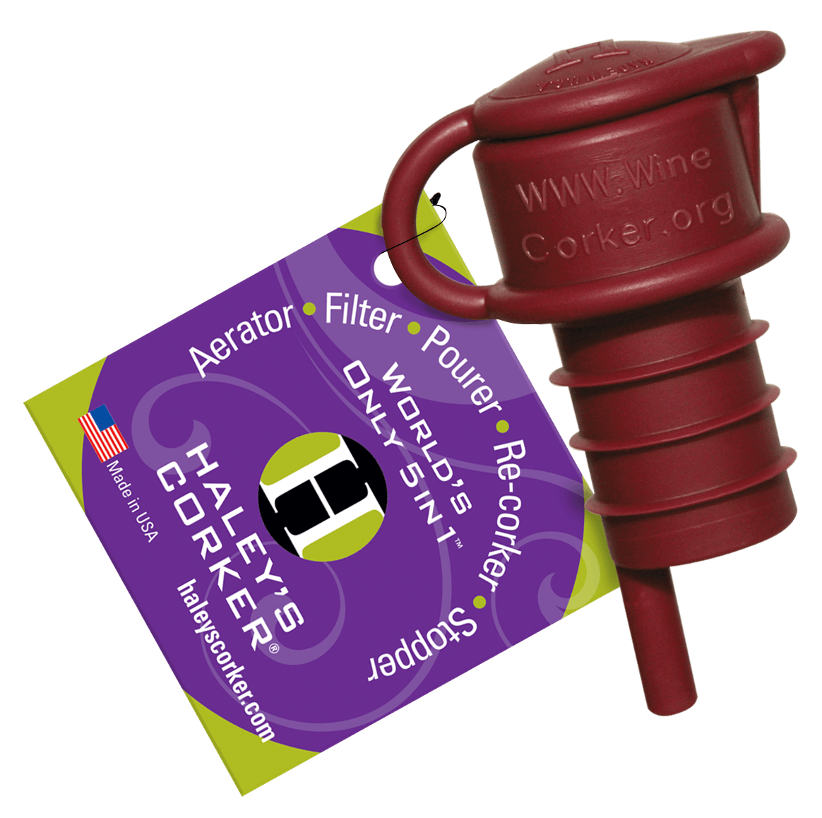 Haley's Corker - Wholesale Wine Tool Set - Original Haley's Corker - Hang Tag WITHOUT POP Display1