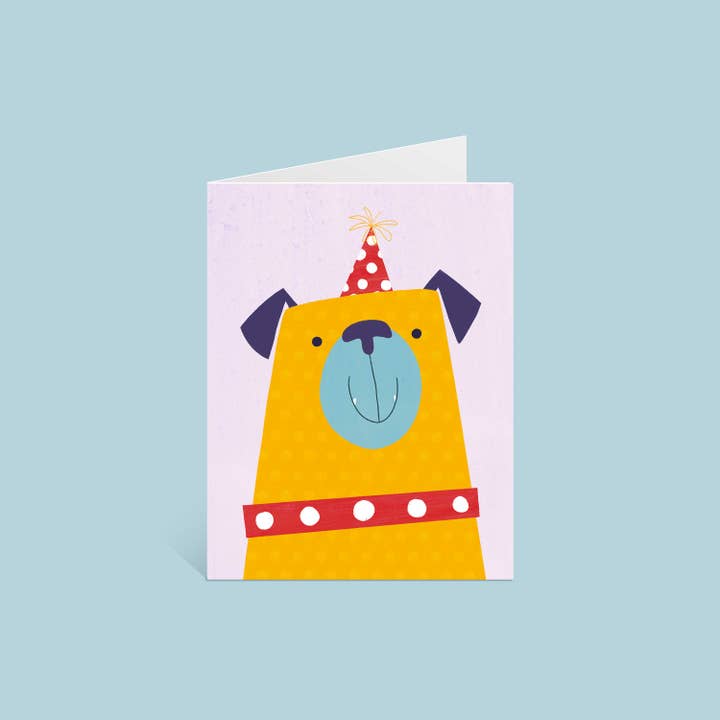Sincerely, Rob - Wholesale Birthday Card - "Party pug" Greeting Card1