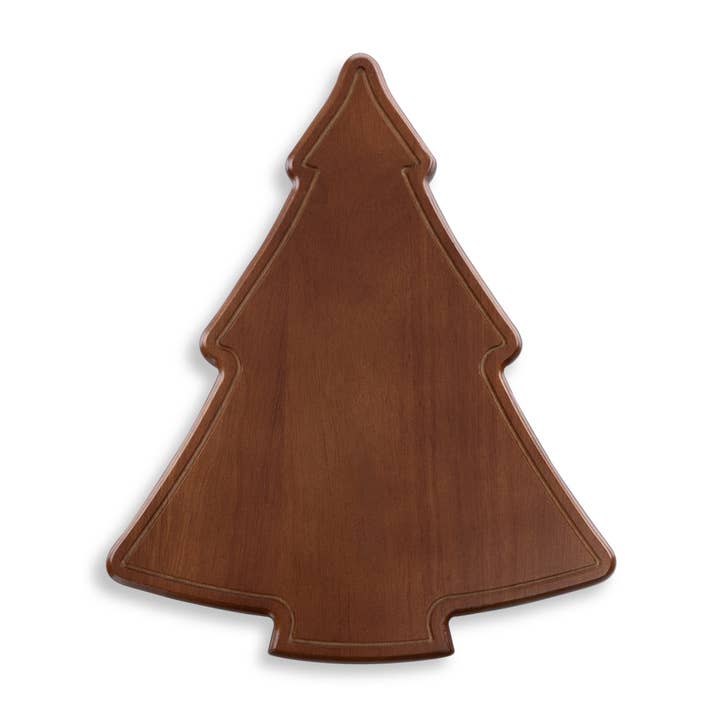 Stained Parawood Christmas Tree Reversible Serving Tray - Charcuterie Board for wholesale on Faire5