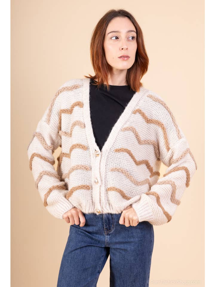 Shyloh - Wholesale Cardigan – Women’s - Mohair wave cardigan 1342326