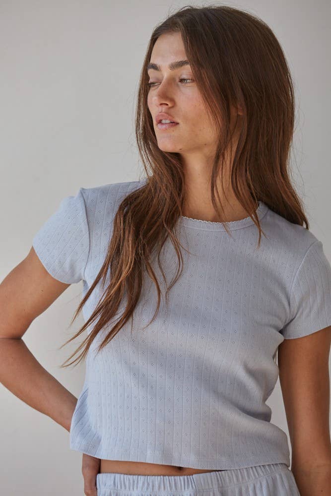 By Together - Wholesale Knit Top - Women's - L8346 | Knit Polyester Rayon Spandex Pointelle Ribbed Top 7