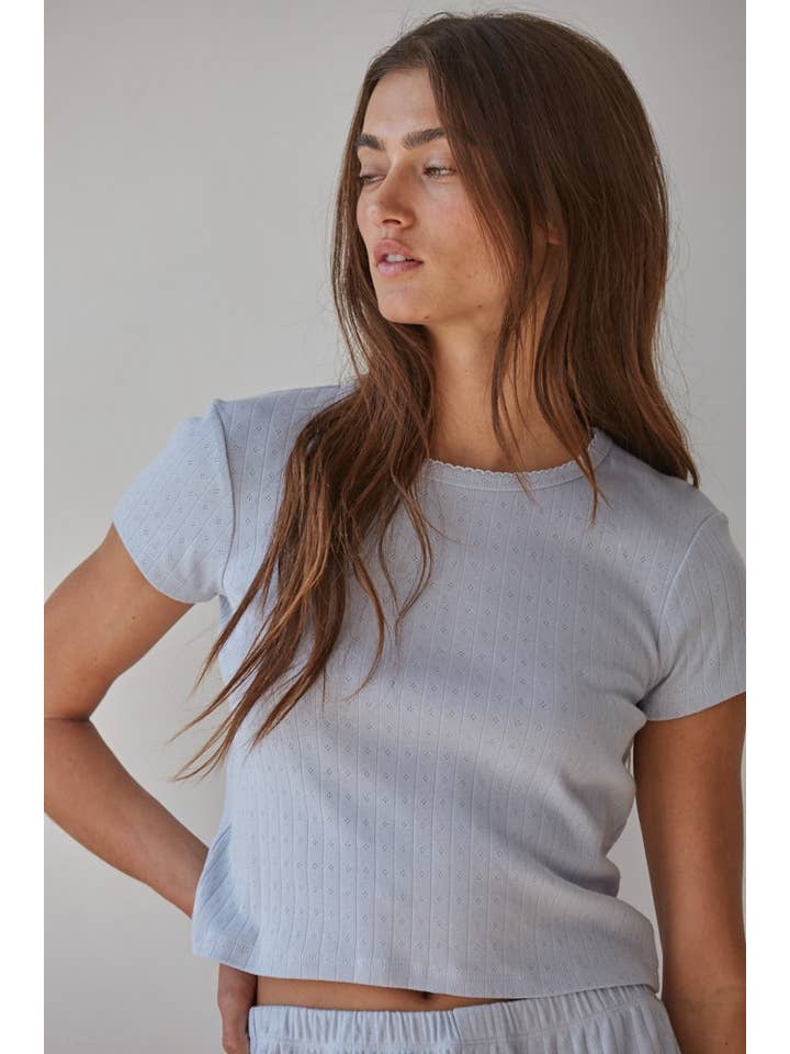 By Together - Wholesale Knit Top - Women's - L8346 | Knit Polyester Rayon Spandex Pointelle Ribbed Top 7