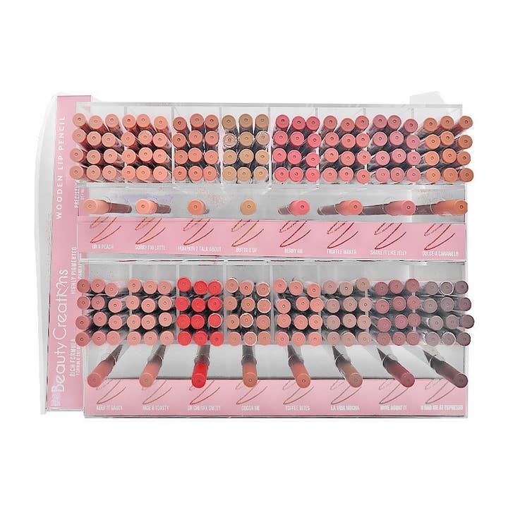 PINEAPPLE Beauty - Wholesale Lip Liner/Pencil - Beauty Creations BCWLLD Wooden Lip Pencil Display - 192pc1