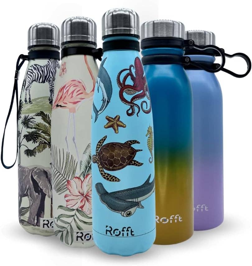 ROFFT USA LLC - Wholesale Water Bottle - 20 oz Insulated Water Bottle - Leak Proof, Stainless Steel, Thermo Bottle for Hot and Cold Drinks, Double Wall Insulation, Portable Water Flask for Travel, Outdoor32