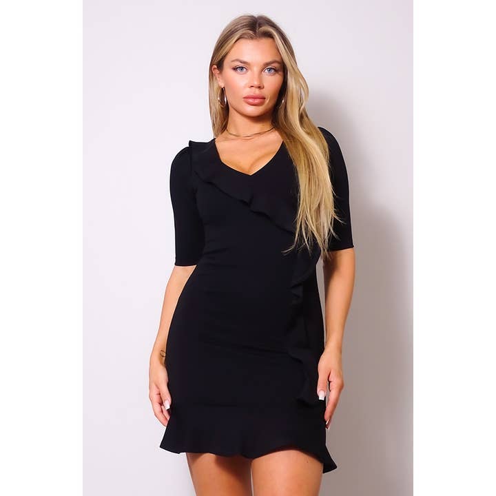 FØRSTE KYS FLÆSE MINI KJOLE for engroshandel hos CEFIAN FASHION