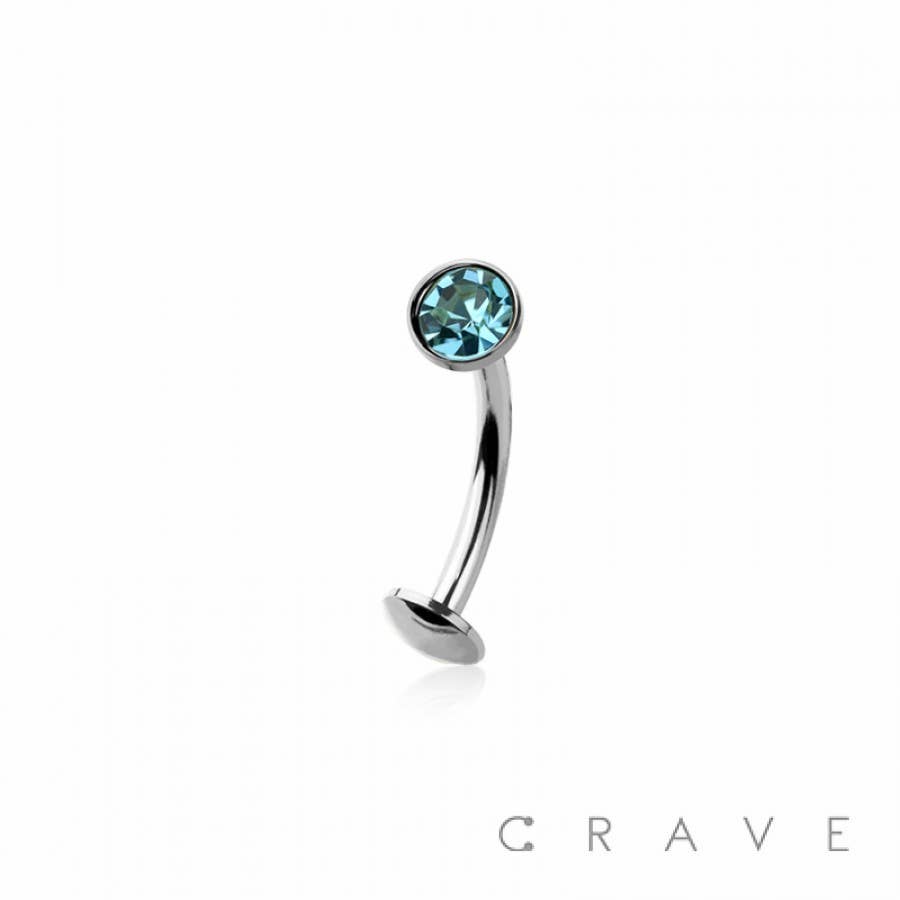 CRAVE - Wholesale Belly ring - BEZEL CZ GEM 316L SURGICAL STEEL THREADLESS FLOATING BELLY B6