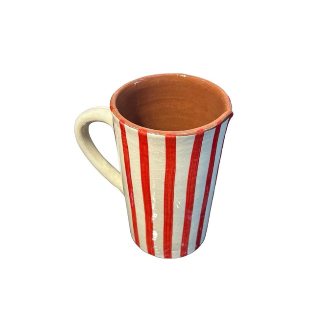 High crafty - Wholesale Carafe - Handmade White Ceramic Carafe with Pink Stripes – Moroccan Z2