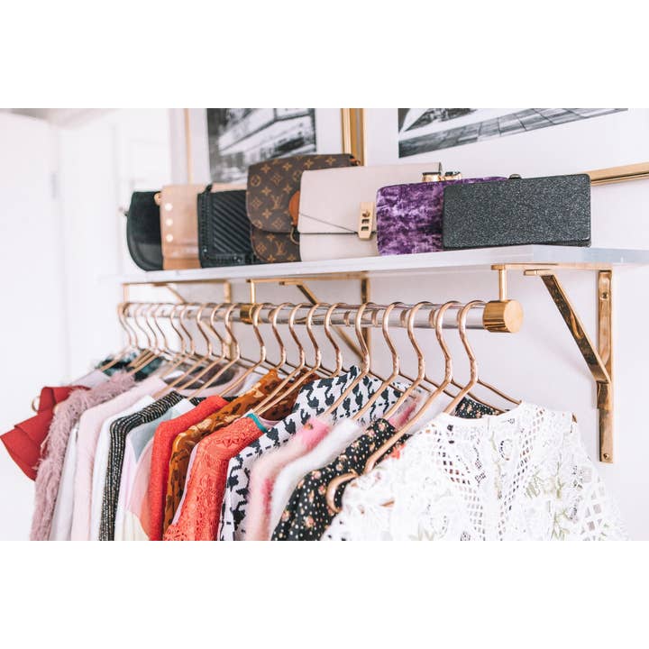 LuxHoldups - Wholesale Clothes hangers - Luxholdups Lucite Closet Organizer with Brass Hardware3