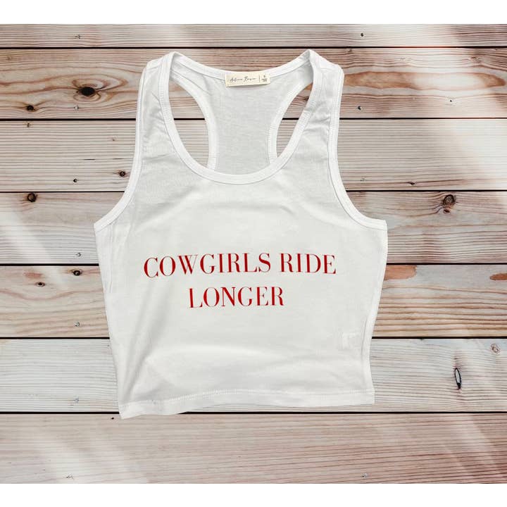 Cowgirls Ride Longer Crop Tank voor wholesale door Free Spirit