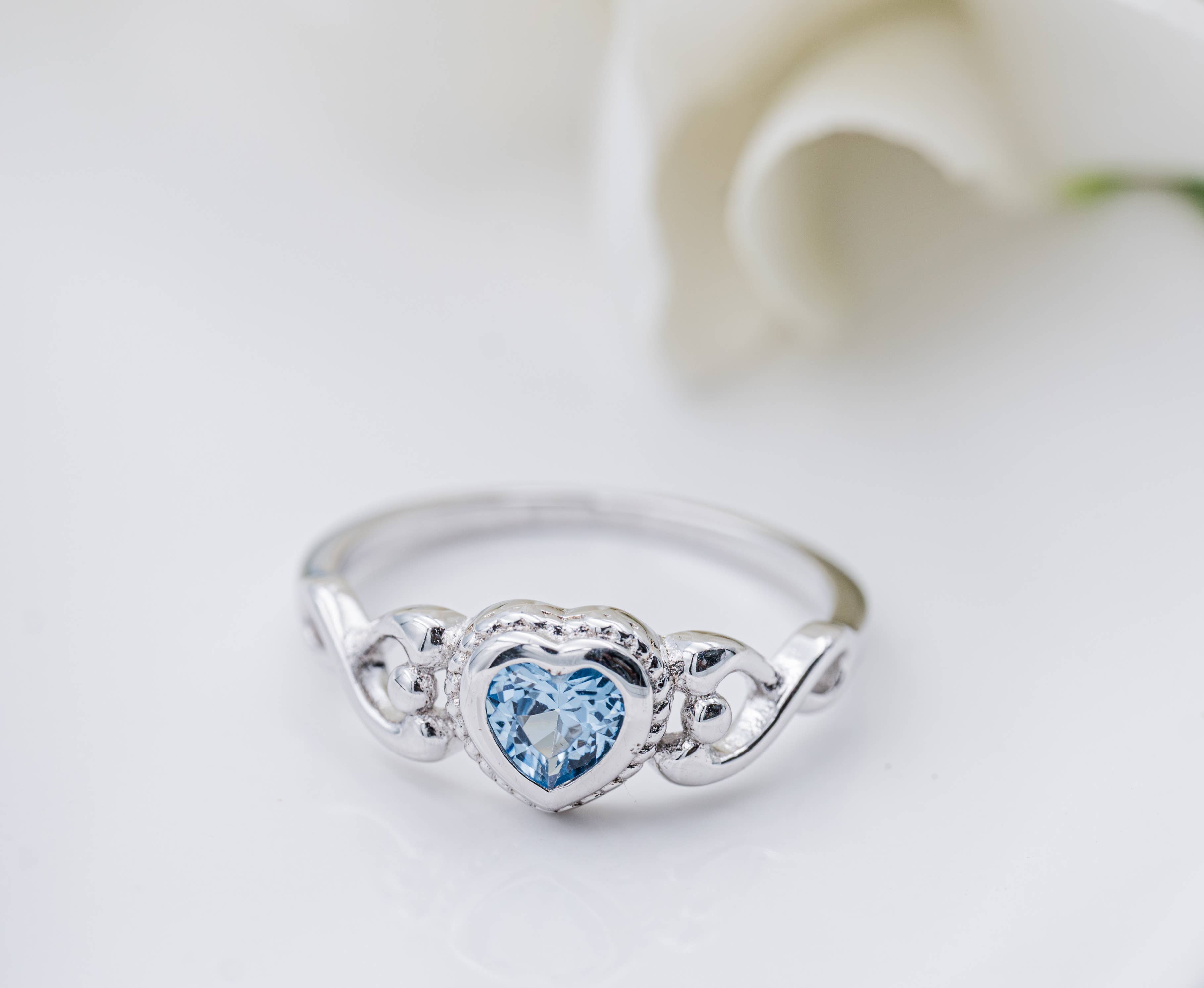 Cherished Moments – wholesale Band/stacked ring – Sterling Silver Heart Birthstone Baby Rings for Kids Jewelry7