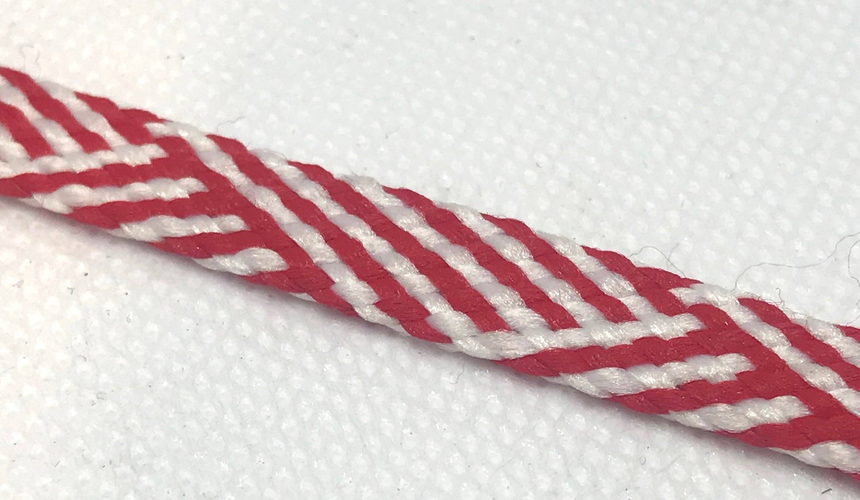 The Shoelace Factory - Vente Lacet – unisexe - Lacets plats à chevrons - Rouge et blanc2