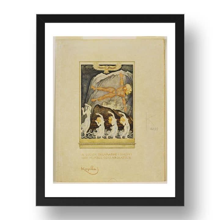 Frantisek Kupka: Prometheus, modernist artwork, A3 Size Reproduction Poster Print in 17x13" Black Frame for wholesale by PERIOD PRINTS