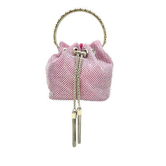 TAPA fashion - Wholesale Top Handle Bag - Women's - Rhinestone Drawstring Evening Purse FB7263 (1pc)10