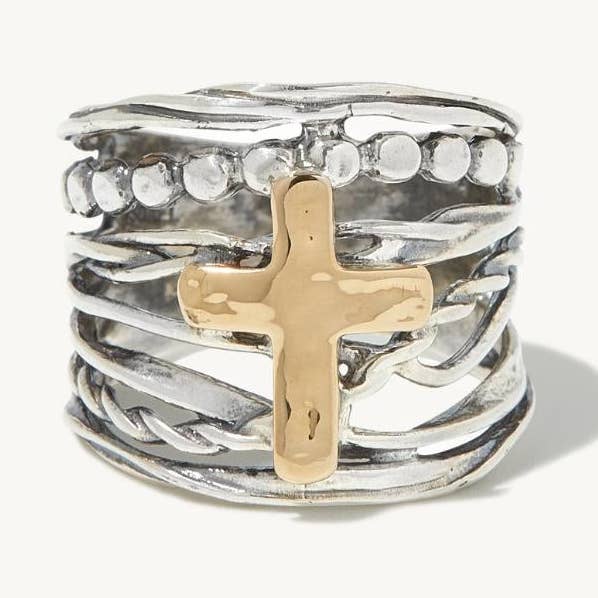 Anello Abby Cross per la vendita all'ingrosso da parte di Ideaure Jewelry