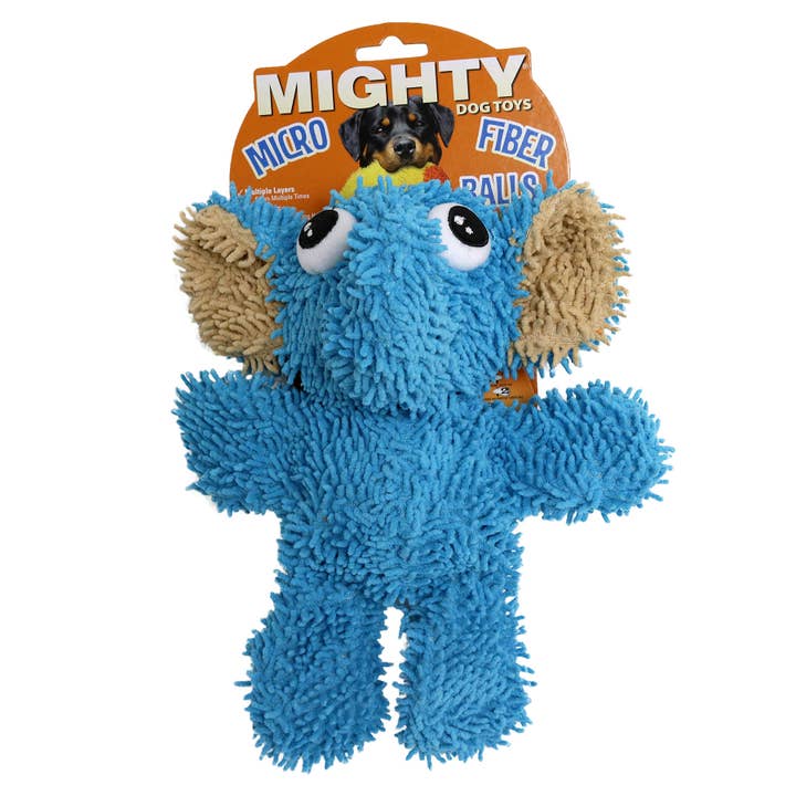 Tuffy Dog Toys - VIP Products - Wholesale Pet Squeaky Toy - Dog - Mighty Microfiber Ball Med Elephant Blue, Squeaky Dog Toy5