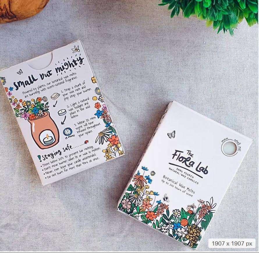 The Flora Lab | Hand Poured Natural-Wax Candles – wholesale Wax melt – Flora's Florist  Botanical Wax Melt (up to 100hrs scent time1