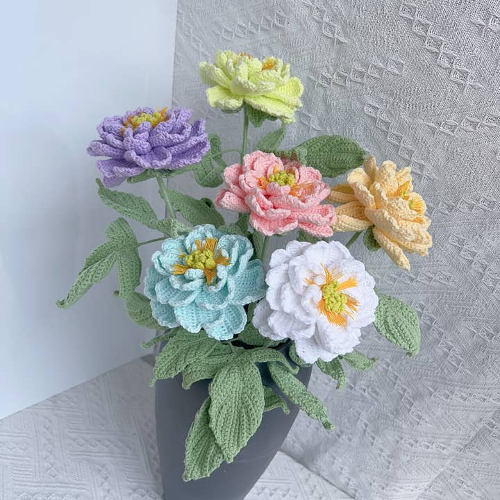 Lilyrosy Crochet diamond peony, Handmade Gifts , home decor for wholesale by Lilyrosy(Duty free)
